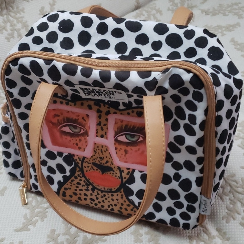 Fit & Fresh Wichita Insulated Lunch Bag Side, Tropica Glam Cat - Picture 4 of 16